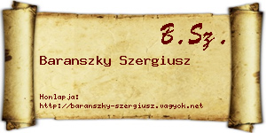 Baranszky Szergiusz névjegykártya